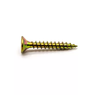   Zapustená hlava skrutka do drevotriesky PZ, žltá 4 x 18 mm