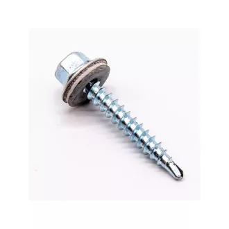   Zarovnávacia skrutka (s redukovaným vrtákom) s EPDM podložkou, pozinkovaná 4,8 x 28 mm