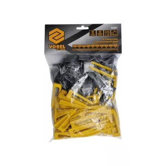   VOREL Sada na vyrovnávanie dlažby 100 dielov (50 podkladov + 50 klinov)