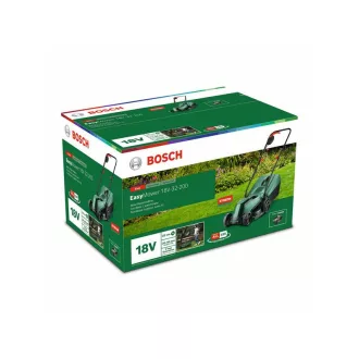   BOSCH Akumulátorová kosačka EasyMower 18V-32 v kartónovej krabici (1 x 4,0 Ah batéria + nabíjačka)