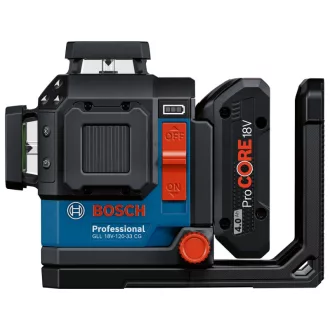   BOSCH Akumulátorový línií laser GLL 18V-120-33 CG v L-BOXX 136 (1 x 4,0 Ah batéria + rýchla nabíjačka) IP65