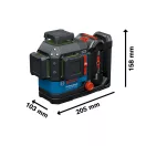 BOSCH Akumulátorový línií laser GLL 18V-120-33 CG v L-BOXX 136 (1 x 4,0 Ah batéria + rýchla nabíjačka) IP65