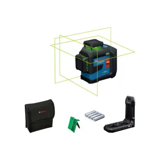   BOSCH Krížový laser 3 x 360° zelený GLL 80-33CG + držiak LB10 + USB-C kábel IP65