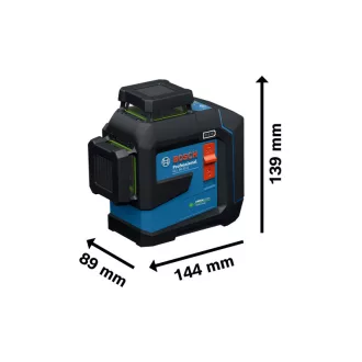   BOSCH Krížový laser 3 x 360° zelený GLL 80-33CG + držiak LB10 + USB-C kábel IP65