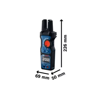   BOSCH Ampérmeter s poistkovým kliešťovým meračom GFM 1000-15 s LCD invertorovým displejom CAT IV 600 V / CAT III 1000 V