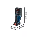 BOSCH EXPERT 3D Skenér stien D-tect 18V-200-17C v L-BOXX (1x2,0 Ah akumulátor + nabíjačka) (hĺbka 200 mm)