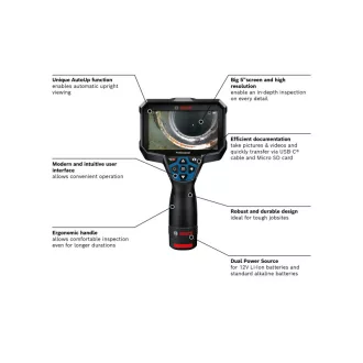   BOSCH Bateriová inšpekčná kamera GIC 12V-5-27 C (s batériovým adaptérom) IP 54