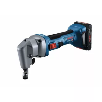   BOSCH Akumulátorový priebežný dierovač GNA 18V-16 E v L-BOXXe (2 x 4,0 Ah batérie + rýchlonabíjačka)