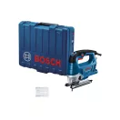 Priamočiara píla BOSCH GST 750 so strmeňovou rukoväťou, trans. krajčírka. v puzdre / 520 W