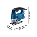 Priamočiara píla BOSCH GST 750 so strmeňovou rukoväťou, trans. krajčírka. v puzdre / 520 W