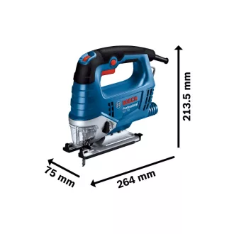   Priamočiara píla BOSCH GST 750 so strmeňovou rukoväťou, trans. krajčírka. v puzdre / 520 W