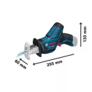 BOSCH Akumulátorová priamočiara píla GSA 12V-14 v kartónovej krabici (bez batérie a nabíjačky)