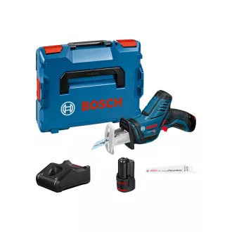   BOSCH Akumulátorová priamočiara píla GSA 12V-14 v L-BOXXe (2 x 3,0 Ah batérie + rýchlonabíjačka)