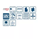 BOSCH Akumulátorový rázový uťahovák GDX 180-LI v kufri (2 x 2,0 Ah batérie + rýchlonabíjačka)