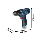 BOSCH Aku skrutkovač GSR 120-LI (2 x 2,0 Ah akumulátor + nabíjačka) v kufri
