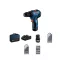 BOSCH Aku skrutkovač GSR 12V-30 v taške + sady príslušenstva (2 x 2,0 Ah batéria + rýchlonabíjačka)