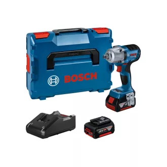   BOSCH Akumulátorový rázový uťahovák 1/2" GDS 18V-450 PC v L-Boxx (2 x 4,0 Ah batérie + rýchlonabíjačka)