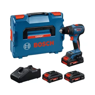   BOSCH EXPERT Akumulátorová vŕtačka-skrutkovač EXSR18V-90 (3 x 4,0 Ah EXPERT batéria + nabíjačka) v L-BOXX kufríku, 36/65 Nm