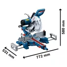 BOSCH Pokosová a pokosová píla GCM 254 D / 1800 W