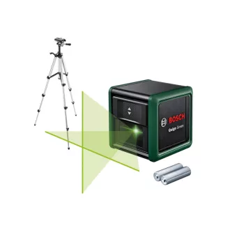   BOSCH Krížový líniový nivelátor (zelený) Quigo + trojnožka na laser
