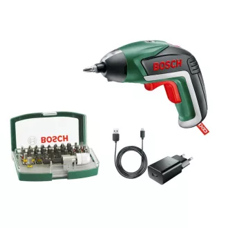   BOSCH Akumulátorový skrutkovač IXO V + 32-dielna sada bitov