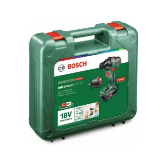   Akumulátorový vŕtací skrutkovač BOSCH AdvancedDrill 18 + skľučovadlo v kufríku (1 x 2,5 Ah batéria + nabíjačka)