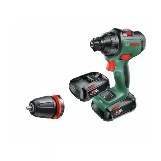   Akumulátorová vŕtačka BOSCH AdvancedDrill 18 + adaptér na skľučovadlo (2 x 2,5 Ah batérie) v kufri