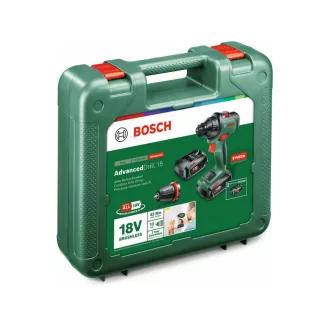  Akumulátorová vŕtačka BOSCH AdvancedDrill 18 + adaptér na skľučovadlo (2 x 2,5 Ah batérie) v kufri