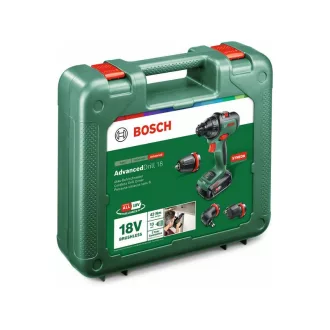   Akumulátorový vŕtací skrutkovač BOSCH AdvancedDrill 18 + adaptér skľučovadla (1 x 2,5 Ah batéria) v kufri