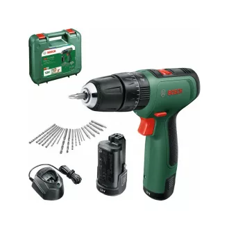   Akumulátorová príklepová vŕtačka BOSCH EasyImpact1200 (2 x 1,5 Ah batérie) + súprava príslušenstva