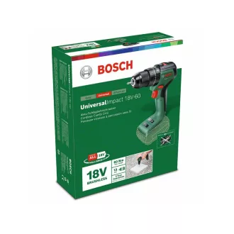   BOSCH Akumulátorová príklepová vŕtačka UniversalImpact 18V-EC 60 Nm (bez akumulátora a nabíjačky)