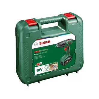   BOSCH Akumulátorový skrutkovač Easydrill 18V-40 v kufri (2 x 1,5 Ah akumulátor + nabíjačka) 40 Nm