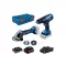 BOSCH Akumulátorový set GWS 180-LI + GSB 180-LI (2,0 Ah + 4,0 Ah akumulátory + nabíjačka) XL-BOXX