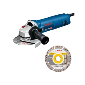   BOSCH Uhlová brúska 125 mm GWS 1400 s mäkkým štartom / 1400 W + diamantový rezací kotúč