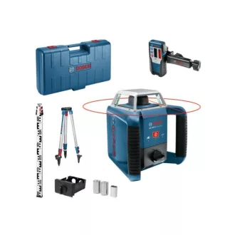  BOSCH Samonivelačný rotačný laser (červený) GRL400 H+ BT152 statív + GR2400 merač + LR1 laserový prijímač IP56