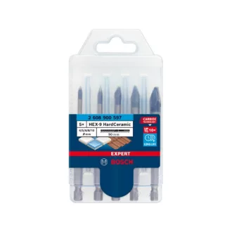   BOSCH EXPERT HEX-9 Súprava vrtákov na dlaždice, 5 dielna (6 kusov) v stojanu na pult