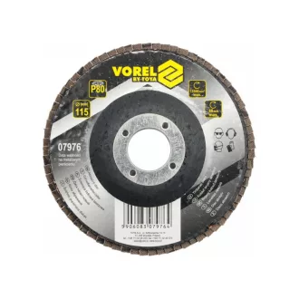 VOREL Lamelový brúsny kotúč plochý 115 x 22,2 mm / P80