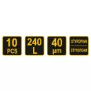 VOREL Vrece na odpadky na izoláciu 240 litrov 0,04 mm (10 ks)