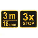 VOREL Zvinovací meter 3 mx 16 mm pogumovaný
