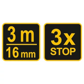VOREL Zvinovací meter 3 mx 16 mm pogumovaný