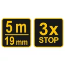 VOREL Zvinovací meter 5 mx 19 mm pogumovaný