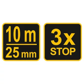 VOREL Zvinovací meter 10 mx 25 mm pogumovaný