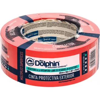   BLUE DOLPHIN Farba a maskovacia páska 48 mm x 50 m na vonkajšie drsné povrchy (červená)