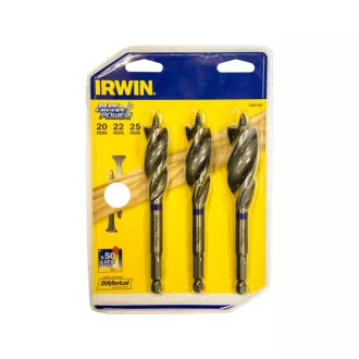   IRWIN Sada vrtákov do dreva 3-dielna 230 mm bit Blue Groove Power (20-22-25 mm)
