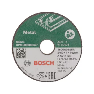   BOSCH Rezný kotúč na kov 50 x 1,0 x 10 mm A 60 N BF (3 ks)