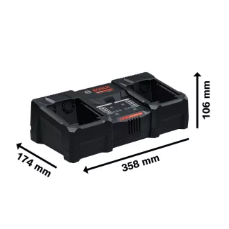   BOSCH EXPERT Duálny nabíjač s aktívnym chladením EXAL18V2-320 / 2 x 16 A nabíjací prúd