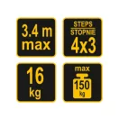 VOREL Rebrík multifunkčný 4 x 3 schodíky