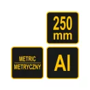 VOREL Pravouhlé nožné pravítko 250 x 180 mm hliník