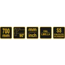 VOREL Niveleta pravouhlá 700 mm inox