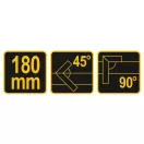 VOREL Pravouhlé pätkové pravítko 180 mm